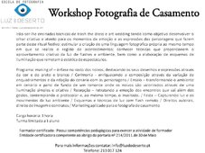 workshop "Fotografia de Casamentos Técnicas de Trash the Dress e Art Wedding"